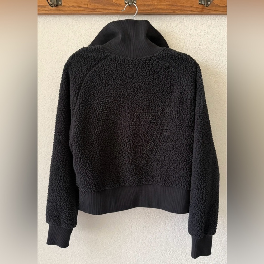 PINK Victoria's Secret Black Sherpa Half Zip-Up in Black - Picture 2 of 3